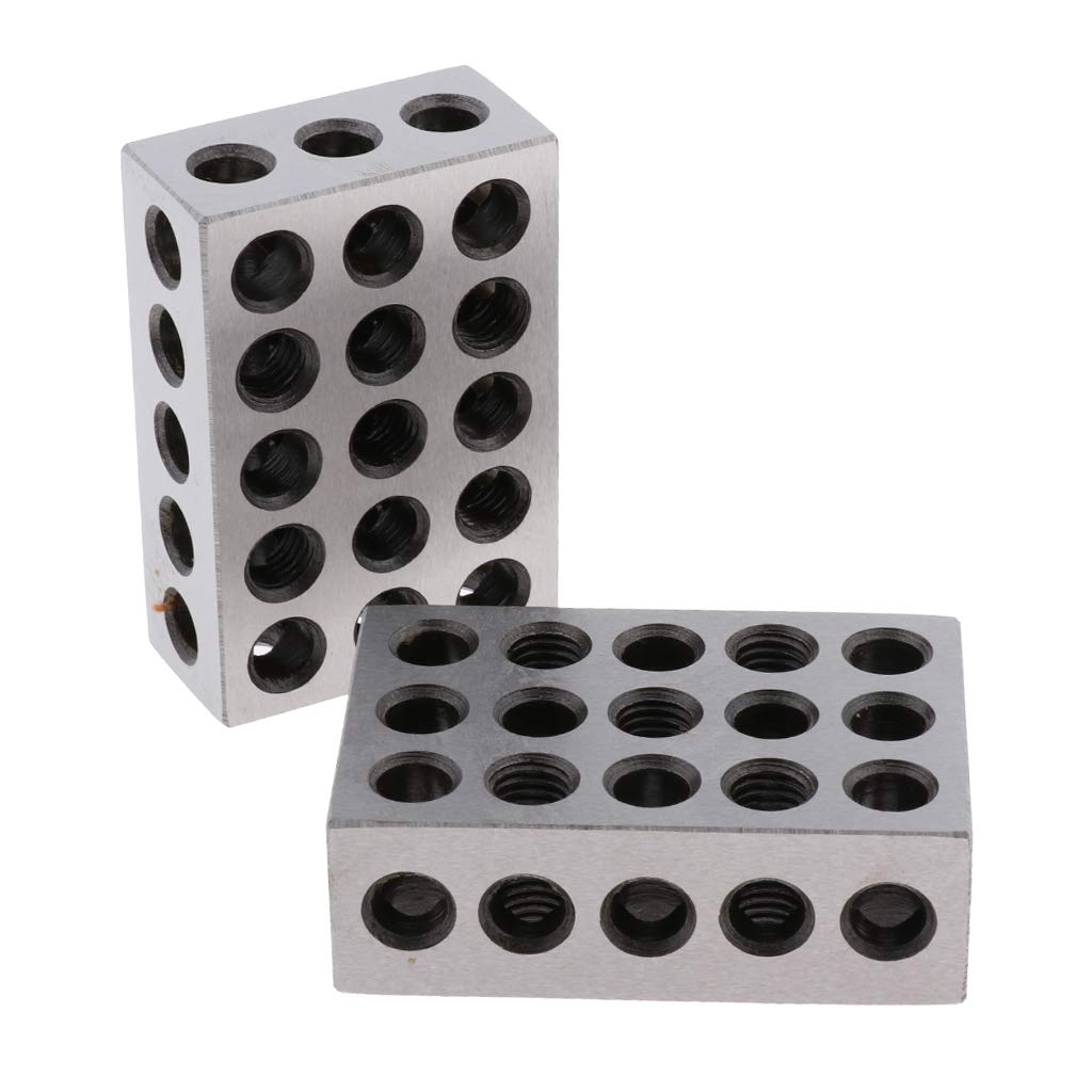 2 PC 123 Metal Blocks 23 Holes Milling Drilling Machining Precision