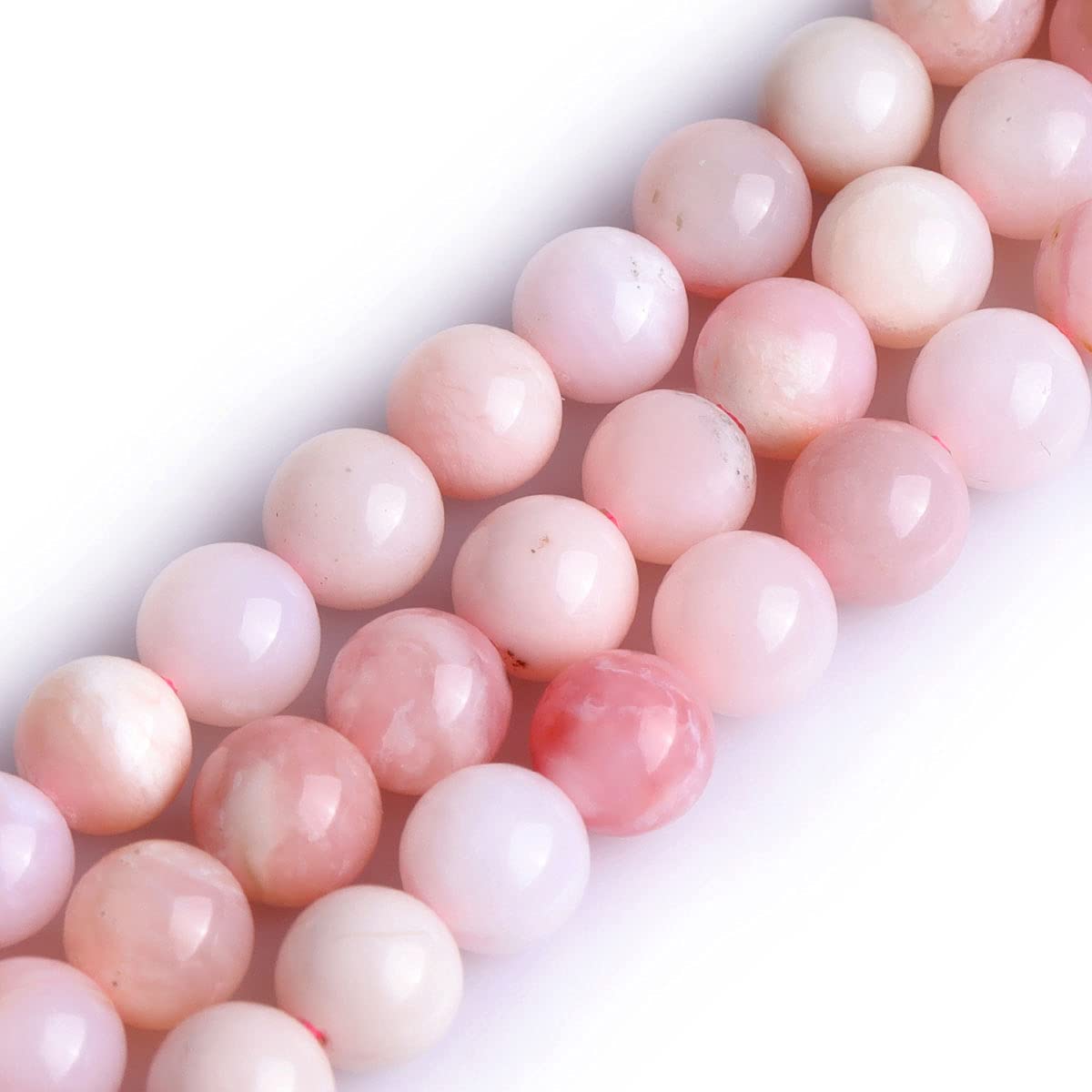 Gem-Inside Natural Multi-Color Pink Opal Stone 6mm 63pcs Round Beads for Jewellery Making Strand 15" Beaded Semi Precious Gemstone DIY Handmade Craft Supplies