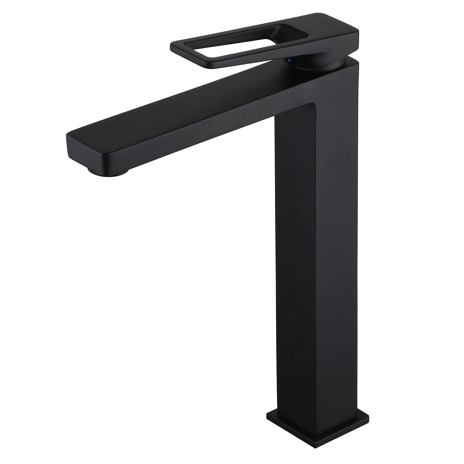 Black Bathroom Sink Mixer Tap: Single Hole Tall Basin Mixer Taps Brass Matte Black SHUNLI