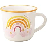TREEWOO Cute Rainbow Mug 12oz Good Morning Ceramic Cup with Handle Coffee Tea Milk Water Mug Gift for Men Women Christmas Birthday Anniversary Thanksgiving