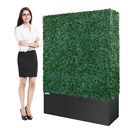 Artigwall Faux Boxwood Hedge Divider Wall with Planter 64”H*48”L*14" D