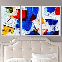 3 Piece Framed Canvas Wall Art Abstract Colorful Pictures Canvas Prints Home Artwork Decoration for Living Room,Bedroom - 16