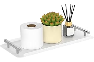 ZGJWJYUU Toilet Paper Basket, Stainless Steel Toilet Tank Tray with Handles,Counter Storage Organizer for Bathroom, Kitchen Counter,Decorative Tray for Living Room & Cosmetic(Silver)