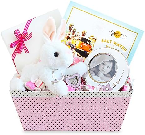 California Delicious Welcome Bunny &amp; Picture Frame Gift Set for Baby, Pink