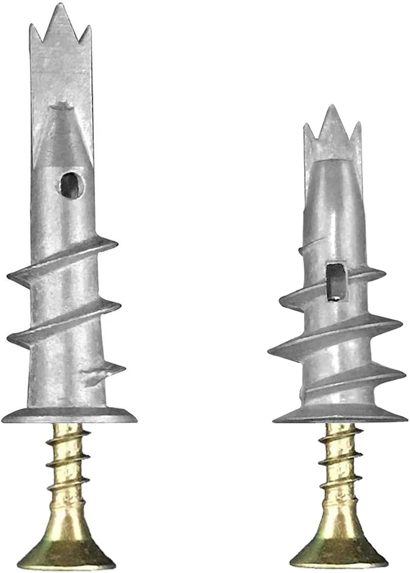 Lemiyoo 100 Pcs Heavy Duty Plasterboard Fixings Metal Plugs Screws Set