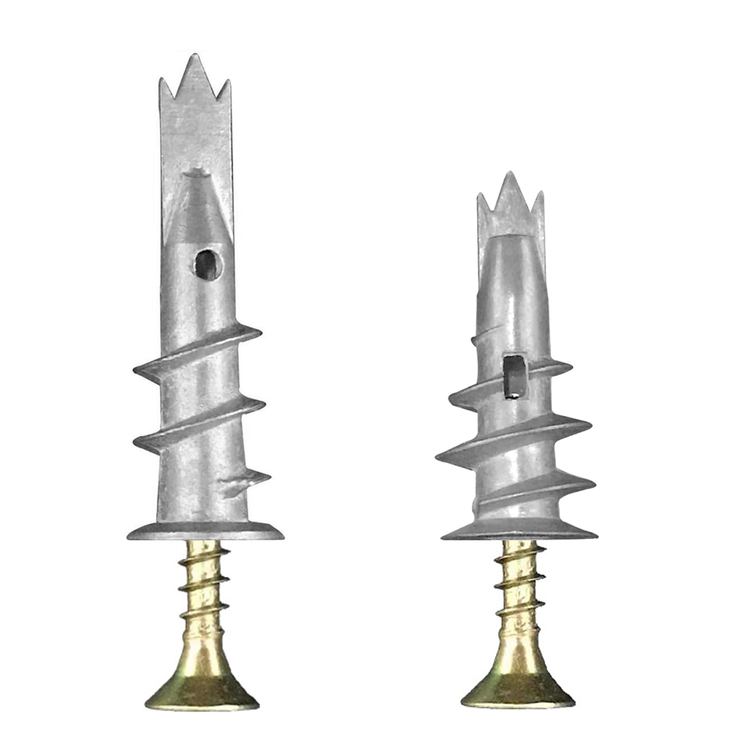 100 Pcs Heavy Duty Plasterboard Fixings - Metal Wall Plugs & Screws, Self Drill Drywall Fixings Set, Cavity Raw Plugs, Dry Wall Anchor For Plaster, Composite & Wooden Boards (100, Silver)