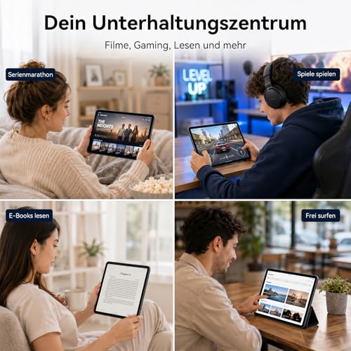 TABWEE Tablet with Keyboard and Stylus Pen - 18GB + 128GB (2TB TF) Android Tablet 10" 6000mAh 5MP + 2MP Gemini AI 5G WiFi GPS