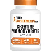 BulkSupplements.com Creatine Monohydrate Capsules - Micronized Creatine Pills - Gluten Free, 7 Capsules per Serving (5000mg), 420 Count (Pack of 1)