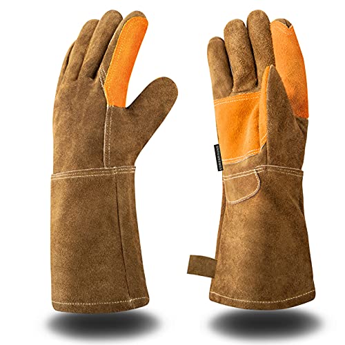 Leather Safety Welding gloves for MIG TIG Heat resistant for Wood