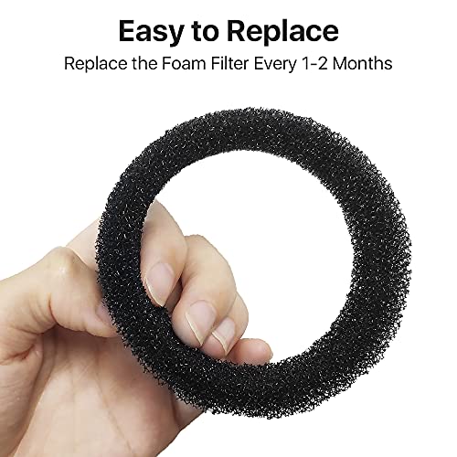 4 Packs POLAME PreFilter Sponges, Stainless Steel Cat Fountain Sponge Foam Filter Black