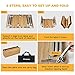 KingCamp Folding Table Bamboo Top Aluminum Frame Quarter Fold Detachable Legs Height Adjustable Portable for Camping Picnic Outdoor with Carry Bagthumb 4