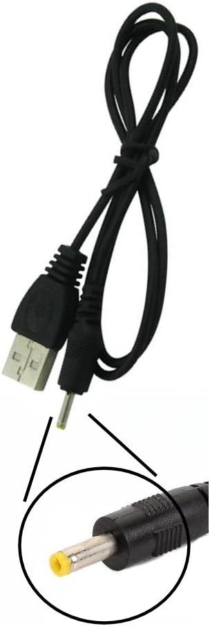 USB charge plug jack barrel connector cable charger for home or travel & via power ports/car/wall/battery bank accessories designed for the Sony PSP-3001 Playstation Portable Slim