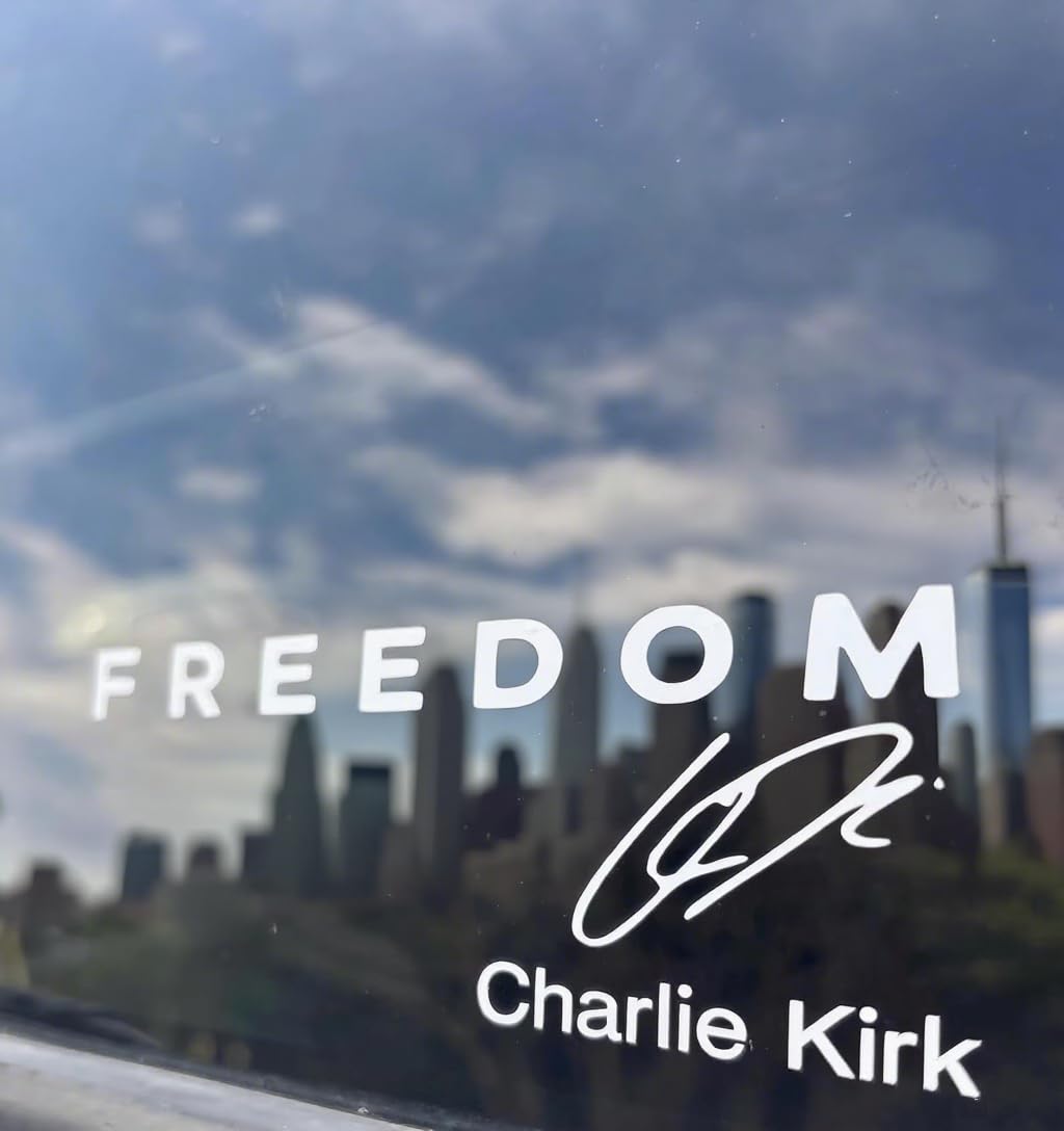 Photo 1 of ?6pcs? Freedom is Worth Fighting Charlie Kirk Memorial Sticker – True American Hero Car Decal, Silenced But Not Forgotten in Loving Memory. American Hero Signature Patriotic Design Freedom Car Decal