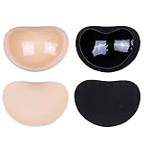 Strapless Self-Adhesive Enhancers Bra Pads Inserts, Removeable Silicone Padded Bra Inserts, Breathable Push up Sticky Bra Pad for Women-2 Pairs