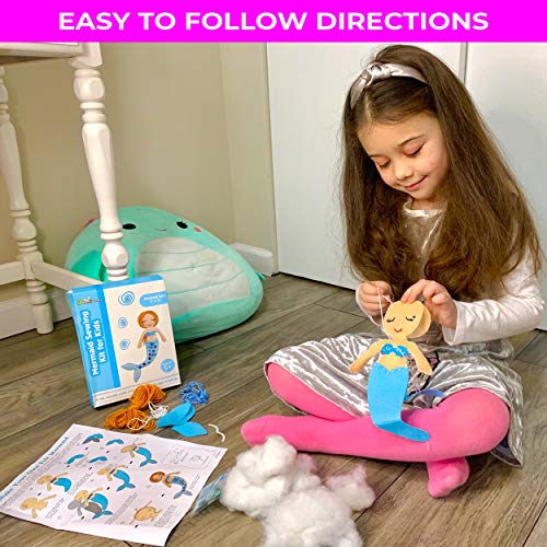 3 Bees & Me Mermaid Sewing Kit for Kids Fun Mermaid Crafts for Girls