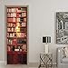 MISSSIXTY 跟卖的是狗 3D Bookshelf Door Wall Mural Wallpaper Stickers Vinyl Removable Decals for Home Decoration 30.3