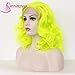 Sapphirewigs Yellow Color Wavy Glueless Synthetic Lace Front Wig Heat Resistant Hand Tied Lace Front Wigs For Women Party