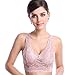 Manstore Women's All Over Sheer Lace Bralette Soft Wire Free Sleep Padded Bra Everyday Bra