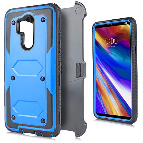 LG G7 Case, LG G7 ThinQ Case, Full-Body Rugged Holster Case Built-in Screen Protector LG G7 2018 Release [Value Bundle] (Blue) - Thumbnail 2