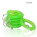Feeko Plastic Wrist Coil Wrist Band Key Ring Chain for Outdoor Sport Green 6Pcs