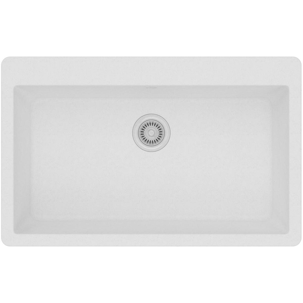Elkay Quartz Classic ELGR13322WH0 White Single Bowl Top Mount Sink