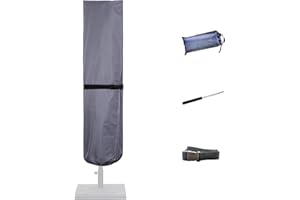 CoverFml Beige Rectangular Patio Umbrella Cover - Waterproof, Adjustable, Modern Solid Umbrella Cover - Fits Outdoor Market Parasol, Swing Occasion