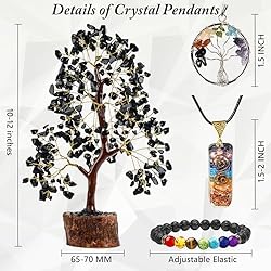 Black Tourmaline Crystal Tree of Life Handmade
