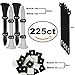 Cable Ties by ZippTie | 225 pc Cable Management Kit Heavy Duty 8” White & UV Black 75lb (Zip Ties) | Includes 20 Adhesive Base Mounts and 5 Reusable ZippCro Tie Wraps