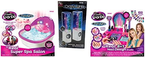 Tween Girls Ultimate Crazy Lights Gift Set - Super Spa Salon, Nail Design Studio & Magic Light-up Water Speakers