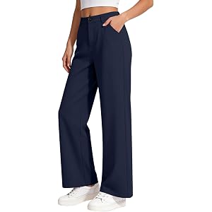 Uniform Pants for Teen Girls Wide Leg School Pants with Pockets Youth High Waist Casual Trousers Kids Clothes 5Y-15Y