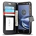 J&D Case Compatible for Moto Z Force Droid Case, Wallet Stand Slim Fit Heavy Duty Protective Shock Resistant Flip Cover Wallet Case for Motorola Moto Z Force Droid Wallet, Black