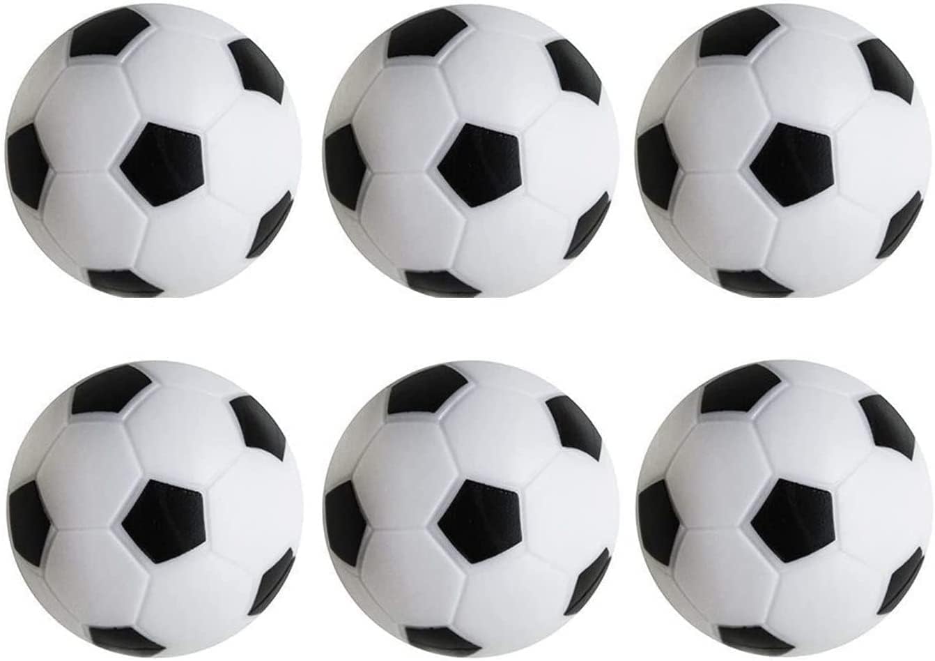 Dzxin 32mm/1.26In Black and White Mini Football Small Football Table Replacement Footballs Soccer Balls - 6 Pack