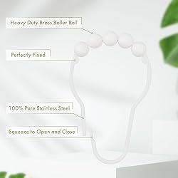 Amazer Shower Curtain Hooks, Decorative Shower
