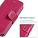 iPhone SE 5S 5G Case- MOLLYCOOCLE Natural Luxury Hot Pink Stand Wallet Purse Credit Card ID Holders Magnetic Design Flip Folio TPU Soft Bumper PU Leather Ultra Slim Fit Cover for iPhone SE 5S 5