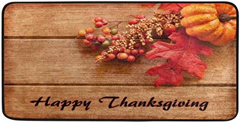 Kitchen Rug Happy Thanksgiving Pumpkin 39 X 20 Inch Non-Slip Anti Fatigue  Comfort Entryway Door Mats Perfect Carpet For Home Decor Kitchen & Dining