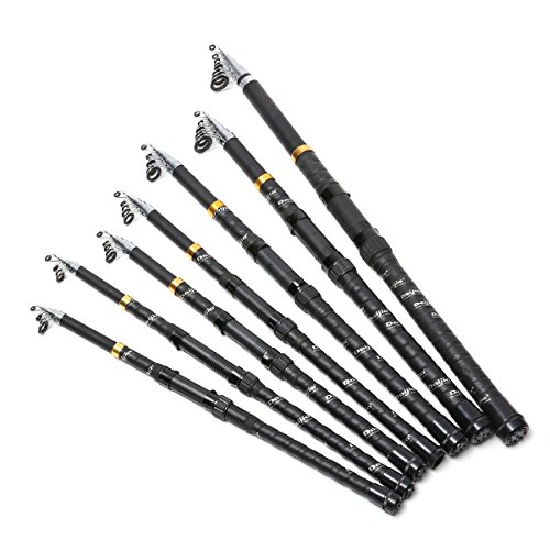 BOBiNG Super Hard FRP Telescopic Fishing Rod Portable Spinning Baitcasting Fishing Pole 1.8m-4.5m Travel Handing Glass Fiber Rods Poles Tackle for Surf Boat Freshwater Carp Sea Saltwater Fishing