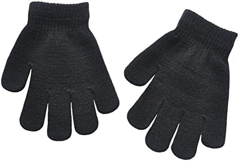 BaiX Boys and Girls Warm Winter Knitted Writing Gloves, 5-12 Years Old