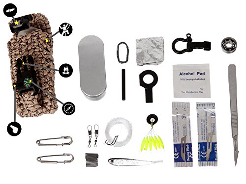 EDC.1991 Portable Survival Waist Bag - 20 Accessories Emergency Paracord (Desert)