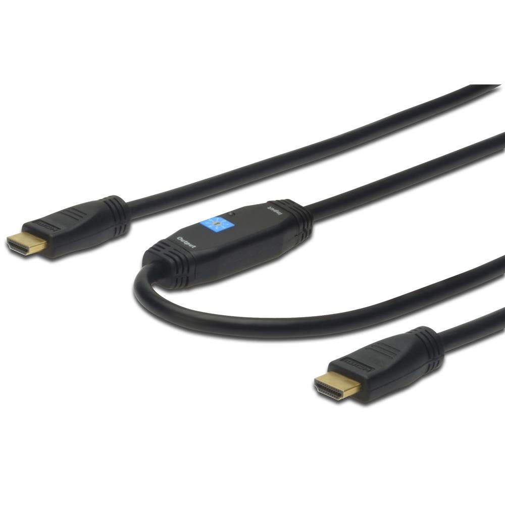 DIGITUS HDMI High Speed Connection Cable, Type A, m/amp. M/M, 40.0m, Full HD, CE - Gold-Plated Contacts - Black — image 1