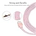 iPhone Charger, Quntis 3 Pack 3ft 6ft 9ft Braided 8 Pin Lightning to USB Cable Wire Certified Sync & Charging Cord for iPhone 7 7 Plus 6S 6S Plus 6 6 Plus 5S 5 5C SE iPad iPod Nano 7 (Rose Gold/Pink)