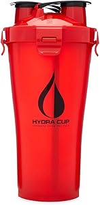 Hydra Cup 3.0-36oz High Performance Dual Shaker Bottle, Patented PRE + Protein Shaker Cup, Leak Proof, Awesome Colors, Save Time & Be Prepared, Rocket Red