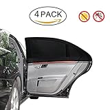 Ablitt Universal Breathable Car Driver Side Over Door Window Sun Shades Cover,Anti UV Protector for Baby Child Kids Backseat,Front Rear Sunlight Blocker,Fit Most Vehicles (4 Packs)