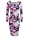 Hotouch Womens Floral Sweetheart Bodycons Midi Dress Short Sleeve Scoop Neck Pencil Slim Dress