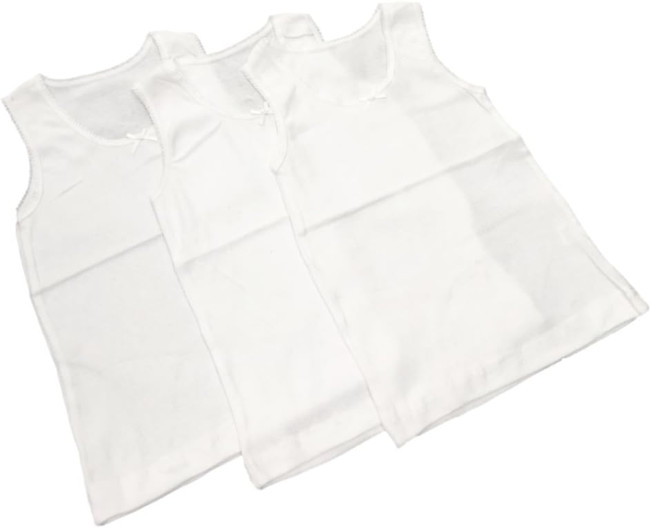 **Back to School** 6 Pack of Girls 100% Cotton Warm Vests/Available in Ages 1 up to 13 Years