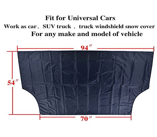 Huge Size 94" x 54" Magnetic Windshield Cover Windshield Snow Cover Ice Removal Wiper Visor Protector Exterior Auto Snow Windshield Cover With Magnetic Edges Fits Any Car, Truck, SUV, Van - Thumbnail 3