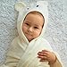 Bimboly Extra Soft Baby Bamboo & Cotton Hooded Towel + Bonus Bath Set | Antibacterial and Hypoallergenic | Keeps Baby Dry and Warm | Sized for Infant and Toddler | Baby shower Gift | Ivory