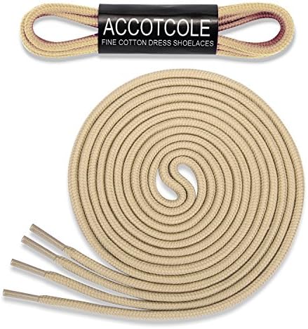 Round Shoelaces [3 Pairs] 5/32" Thick - For Shoes, Sneakers &amp; Boots - By ACCOTCOLE (36" (91 cm), Khaki)