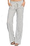 Betsy Red Couture Women's Drawstring Linen Pants