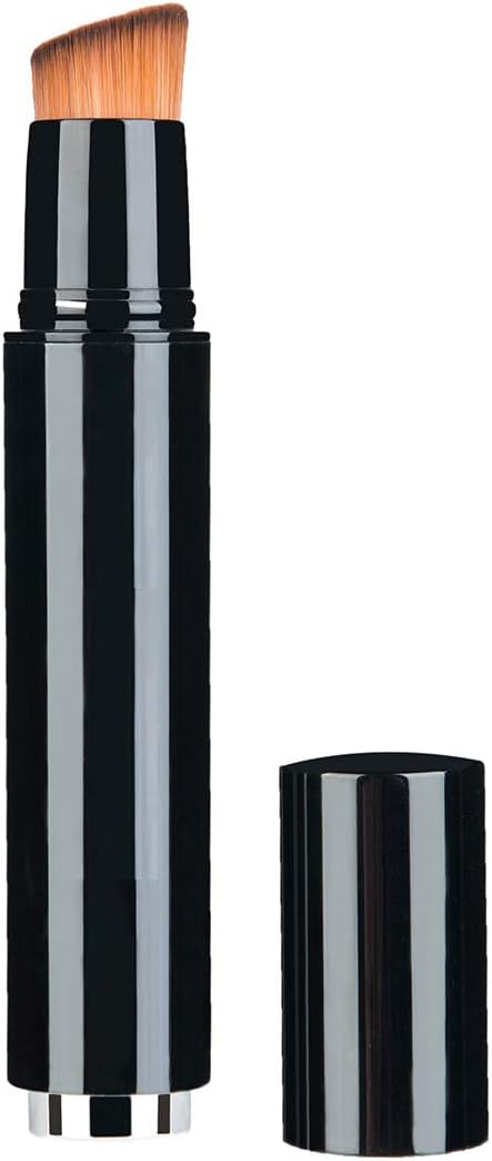 Travel Makeup Brushes with storage bottle for Liquid Foundation Makeup Household Brush (Black)