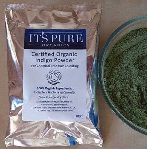 It's Pure Certified Organic Indigo Powder 200g, Black, 200 g (Pack of 1)